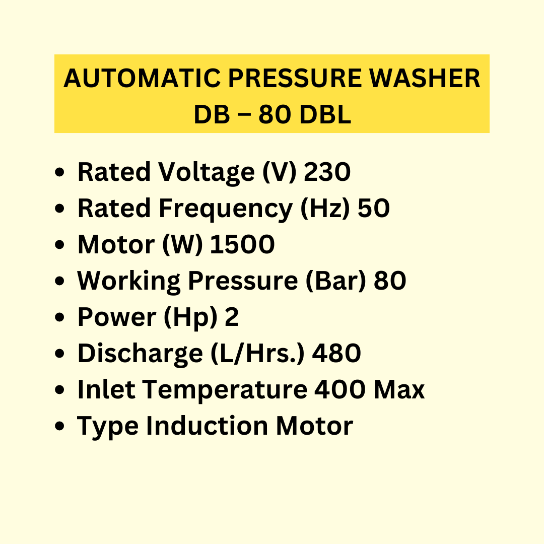 Automatic Pressure Washer DB – 80 DBL – Kandy Holdings