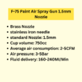 F-75 Paint Air Spray Gun 1.5mm Nozzle (3)