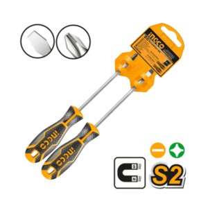 2 Pcs Screwdriver Set Ingco HKSDS0228