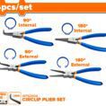 Circlip Pliers Set 180mm WPS2604 Wadfow 4Pcs