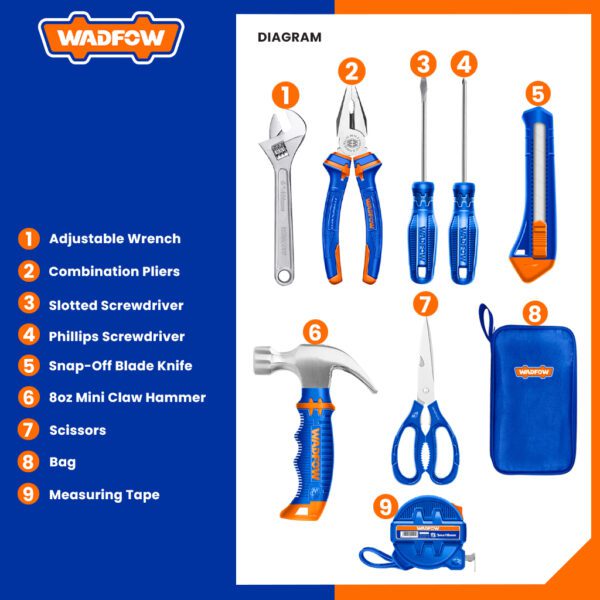 Wadfow 8 Pcs Hand Tools Set WHS1M08
