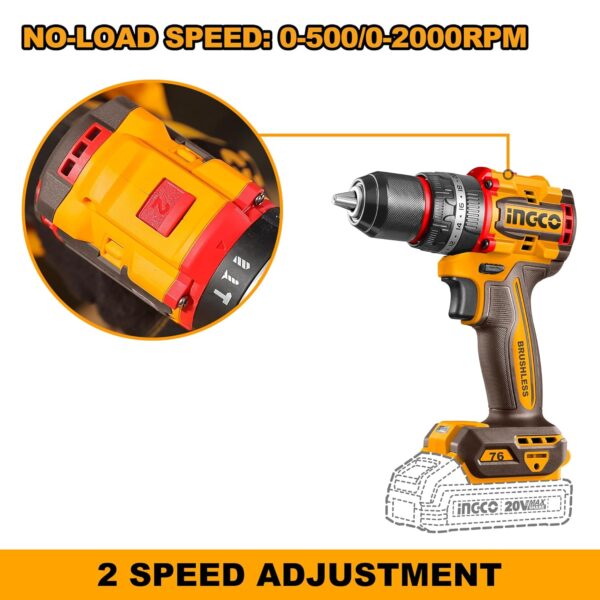 Ingco Compact Brushless Cordless Impact Drill CIDLI20768