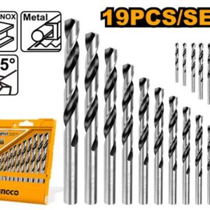 AKDB1195 Ingco 19 Pcs HSS Twist Drill Bits Set