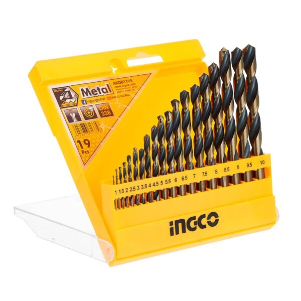 AKDB1195 Ingco HSS Twist Drill Bits Set 19 Pcs AKDB1195 Ingco HSS Twist Drill Bits Set 19 Pcs