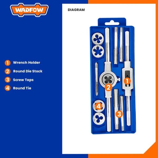 12 Pcs Metric Tap & Die Set WAJ1L01 Wadfow