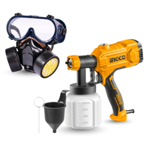 Electric Spray Gun 450W SPG3508 Ingco and Anti-Dust Chemical Dual Mask With Safety Glass