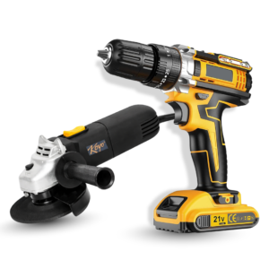 Cordless Impact Drill 21V Rider ( With 2x Batteries ) With Angle Grinder 710W KOYO - KS-AG6011