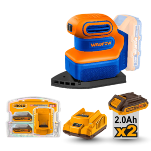 Wadfow Cordless Sheet Sander WRAP5010 With Lithium-Ion Battery and Charger Kit