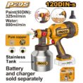 INGCO 20V LI-ION CORDLESS SPRAY GUN 800ML SS TANK CSGLI20041