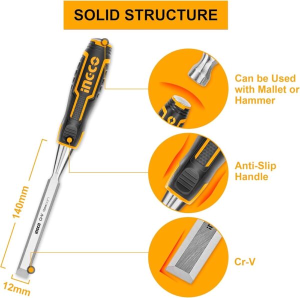 Ingco Wood Chisel 12mm HWC0812 Structure Ingco Wood Chisel 12mm HWC0812 Structure