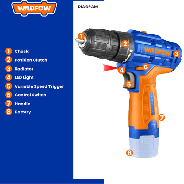 WADFOW_WCDS520_Cordless_Drill_-WADFOW Diagram