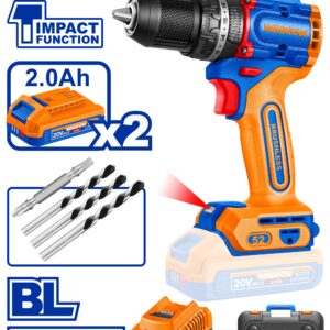 Wadfow Compact Brushless Cordless Impact Drill WCDP5281