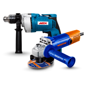 Men Impact Drill 13mm 1250W and Angle Grinder Wadfow 100mm