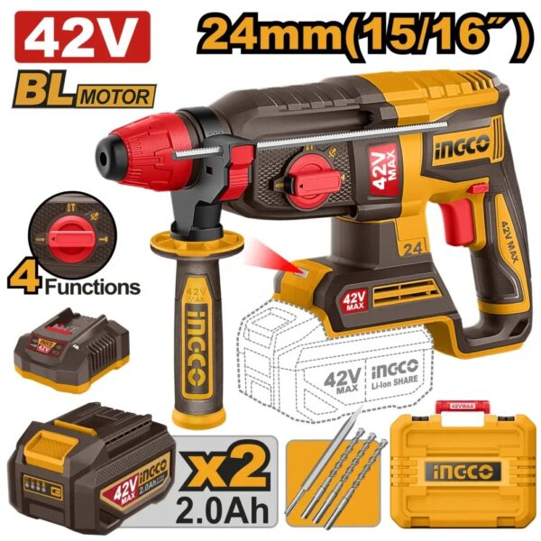 Ingco Cordless Rotary Hammer 24mm CRHLI422482