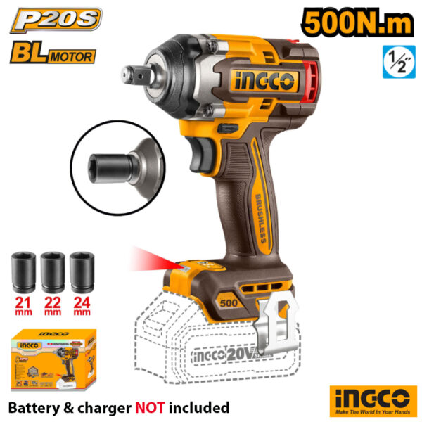 Ingco Lithium-Ion Impact Wrench CIWLI20501