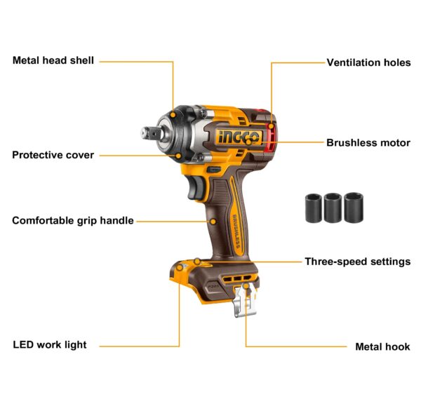 Ingco Lithium-Ion Impact Wrench CIWLI20501x1