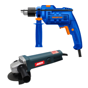 Impact Drill 650W Wadfow - WMD15651 and MEN Angle Grinder 750W PCT- AG100