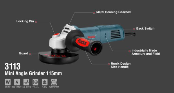 Ronix Angle Grinder 115mm 850W Ronix Angle Grinder 115mm 850W