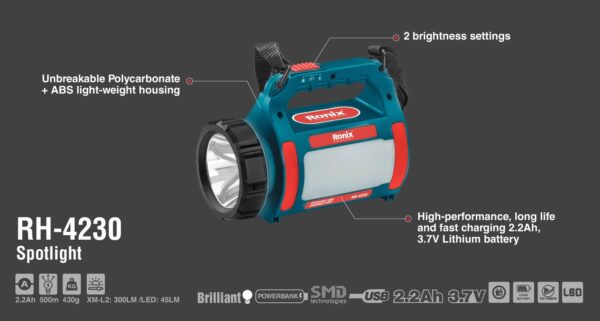 Spotlight and Camping Light RH-4230 Ronix