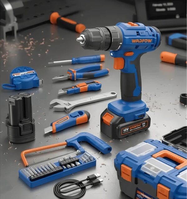 Wadfow 77-Piece Tool Set with 12V Cordless Drill - WDT4B77 Wadfow 77-Piece Tool Set with 12V Cordless Drill - WDT4B77