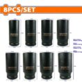 Wadfow 8-Pcs Dr. Deep Impact Socket Set Size WMS4D09