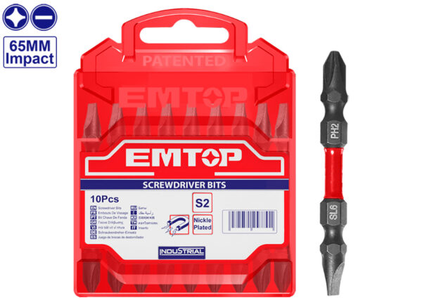 EMTOP Impact Screwdriver Bits ESBTMHL133 65mm EMTOP Impact Screwdriver Bits ESBTMHL133 65mm